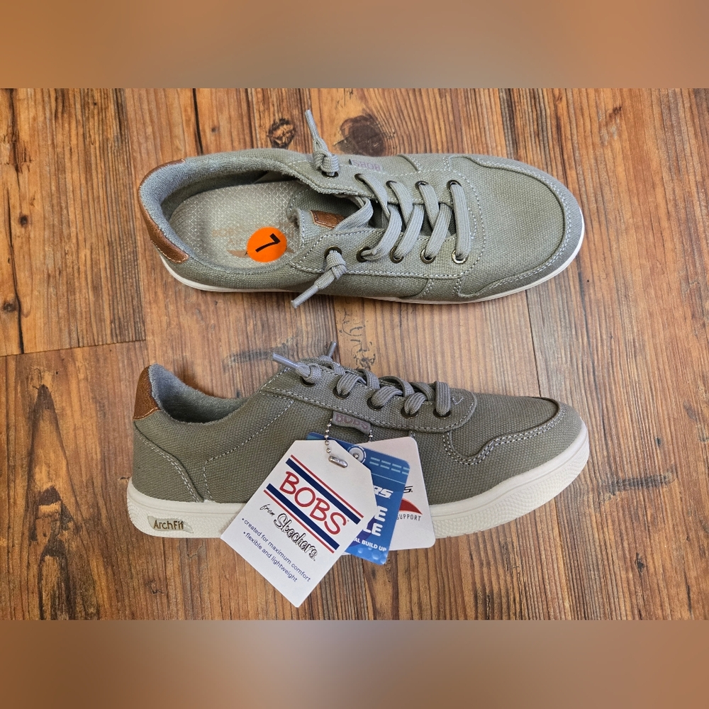 BOBS from Skechers Olive Green Low-Top Sneakers